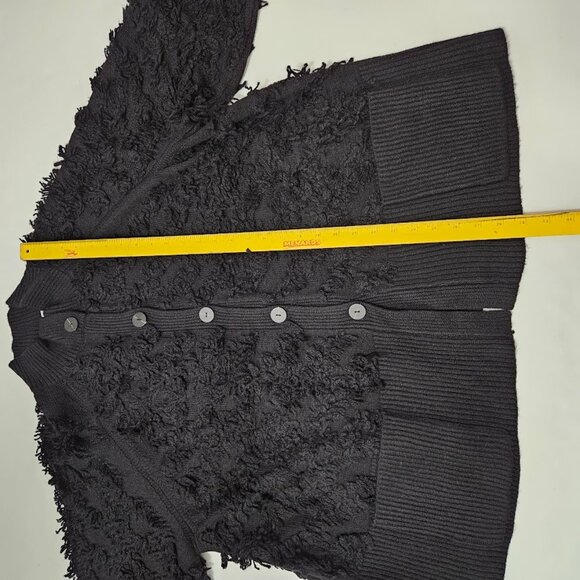 NWT J. Jill Textured Fringe Cardigan Button Front Black Fluffy Cozy 3X - Picture 13 of 13